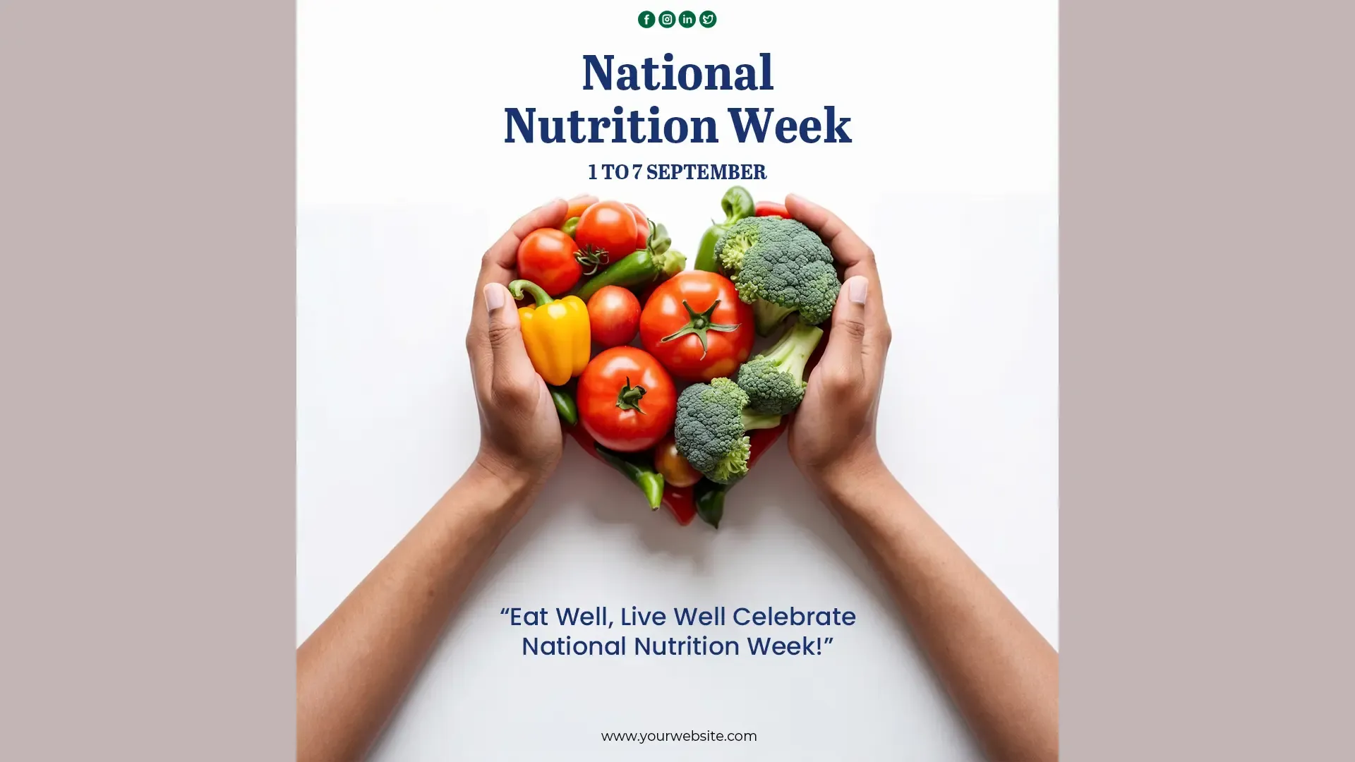 Hand-Held Freshness Instagram Post PSD for National Nutrition Week image